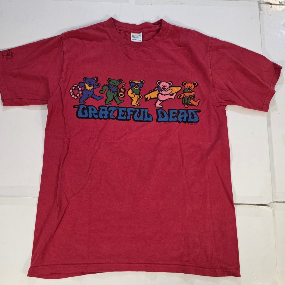 Crazy Shirts Grateful Dead Dancing Bears Paradise Red Dyed T-Shirt Mens M